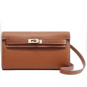Brown Leather wallet with strap
